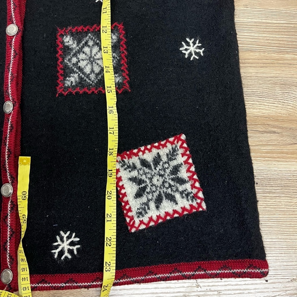Vintage 90s Woolrich Winter Holiday Snowflake Christmas Picture Knit Vest Size L - Picture 6 of 7